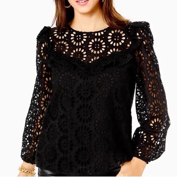 Lilly Pulitzer Tops - Lilly Pulitzer Caroline Eyelet Top